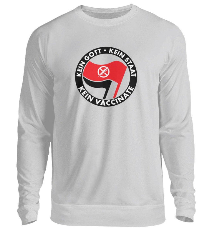 ADBUSTING & GUERILLA SWEATER MÄDELS • KEIN GOTT KEIN STAAT KEIN VACCINATE-HARLEKINSHOP