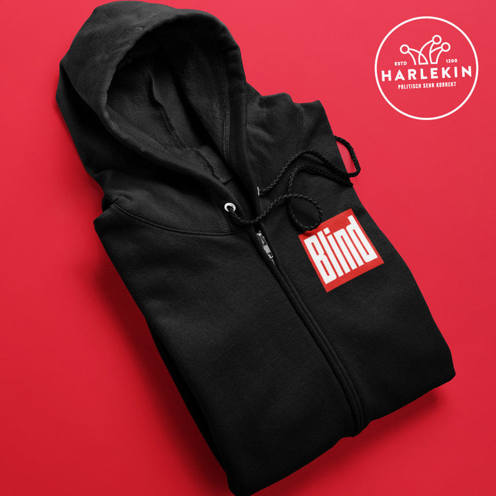 ADBUSTING & GUERILLA ZIPPER HOODIE MÄDELS / EDLER STICK • BILD / BLIND-HARLEKINSHOP