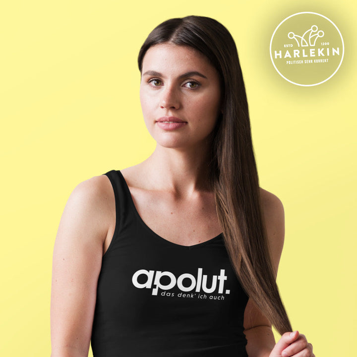 APOLUT ORGANIC TANK TOP MÄDELS • LOGO & CLAIM - WEISS-HARLEKINSHOP