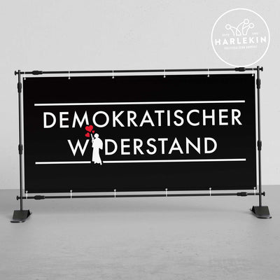 BANNER / PVC-PLANE 2m x 1m • DEMOKRATISCHER WIDERSTAND-HARLEKINSHOP