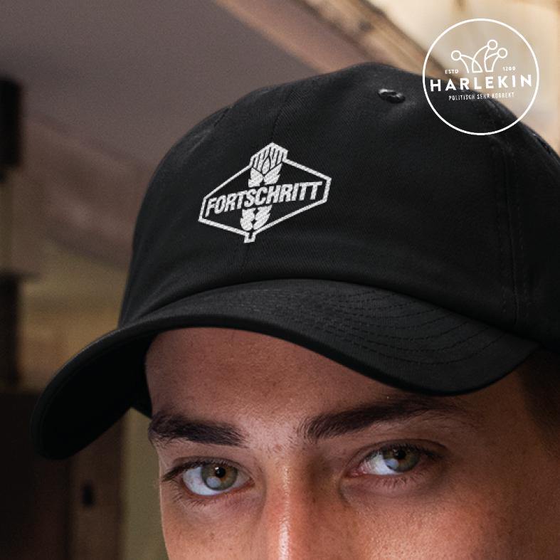 BASEBALL CAP • FORTSCHRITT - WEISS // EDLER STICK-HARLEKINSHOP