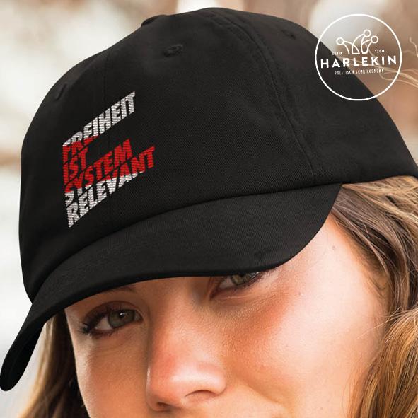 BASEBALL CAP • FREIHEIT IST SYSTEMRELEVANT // EDLER STICK-HARLEKINSHOP
