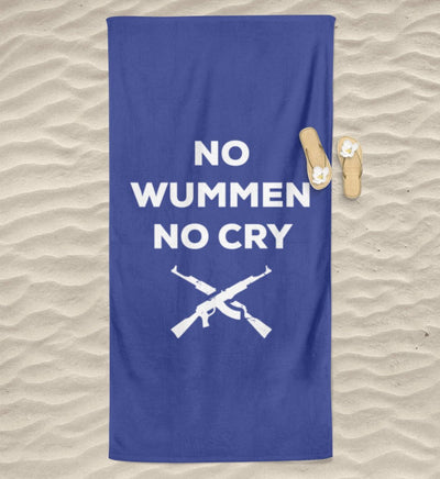 BEACH TOWEL / STRANDTUCH • NO WUMMEN NO CRY-HARLEKINSHOP