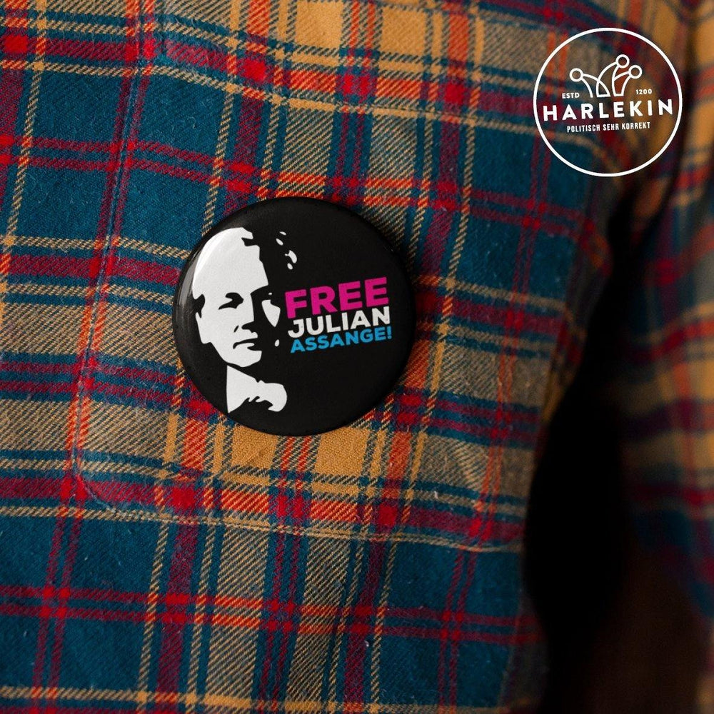 BUTTON • FREE ASSANGE (5 STK.)-HARLEKINSHOP