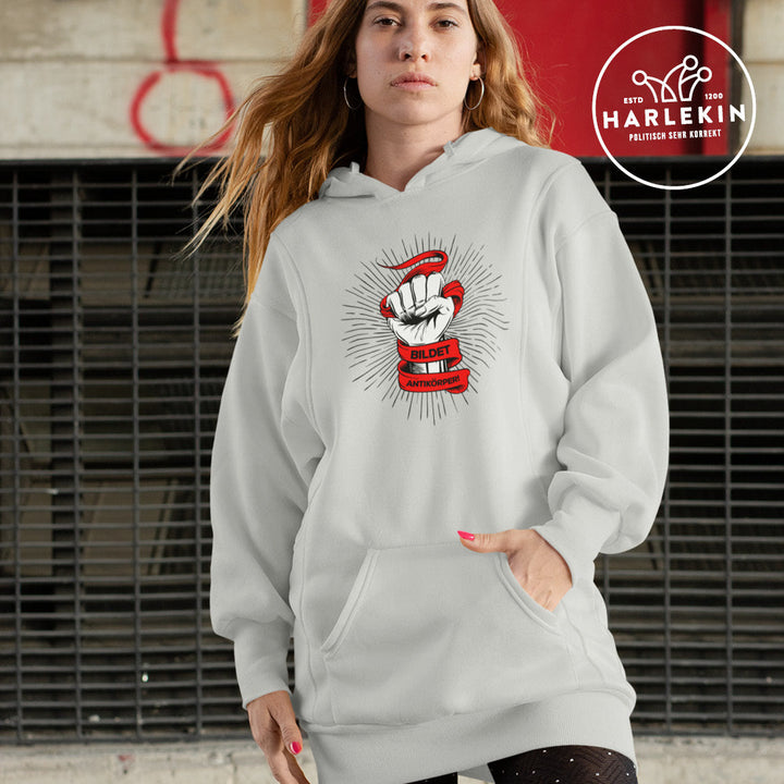 DEMOKR. WIDERSTAND HOODIEKLEID MÄDELS • BILDET ANTIKÖRPER! - HELL-HARLEKINSHOP