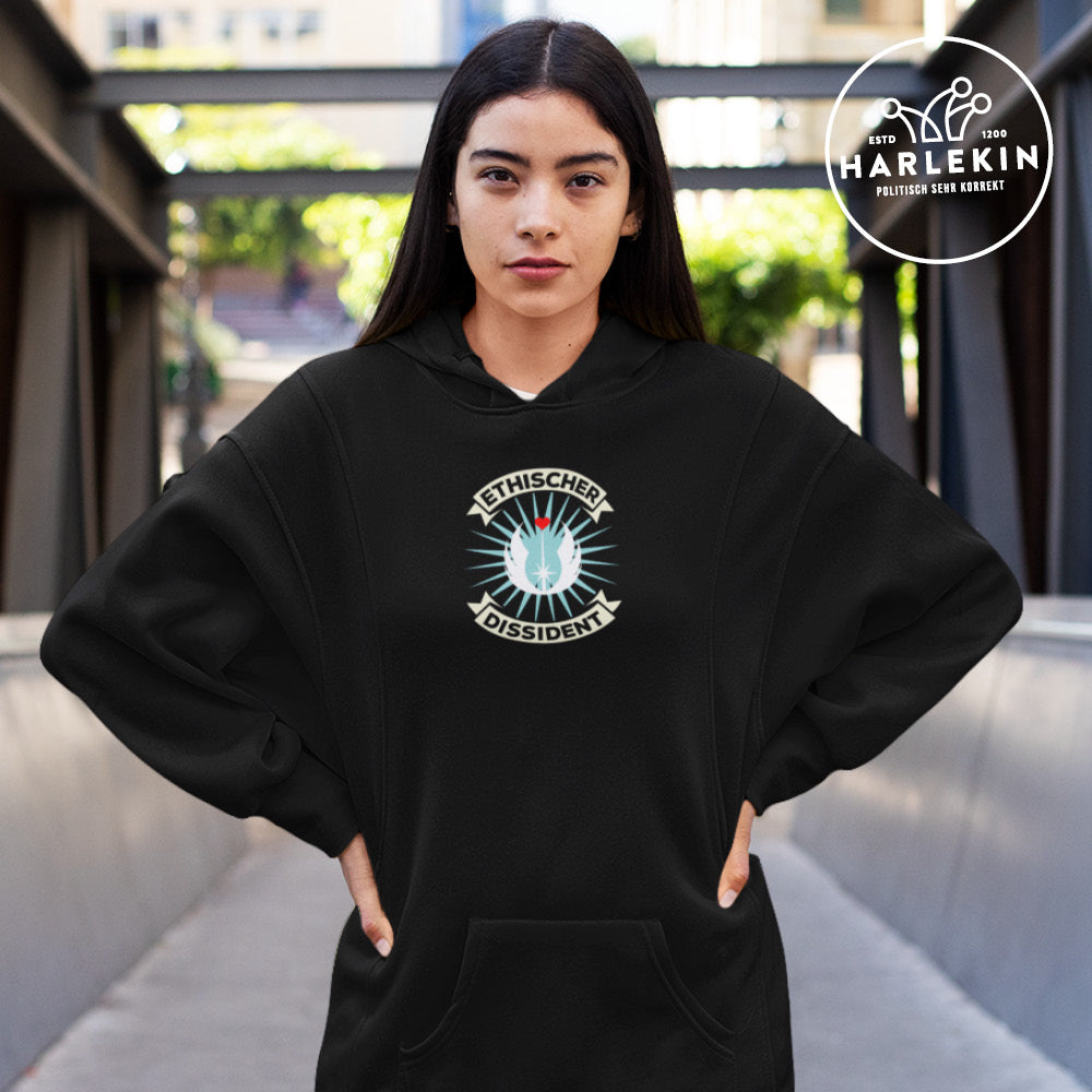 DEMOKR. WIDERSTAND HOODIEKLEID MÄDELS • ETHISCHER DISSIDENT-HARLEKINSHOP