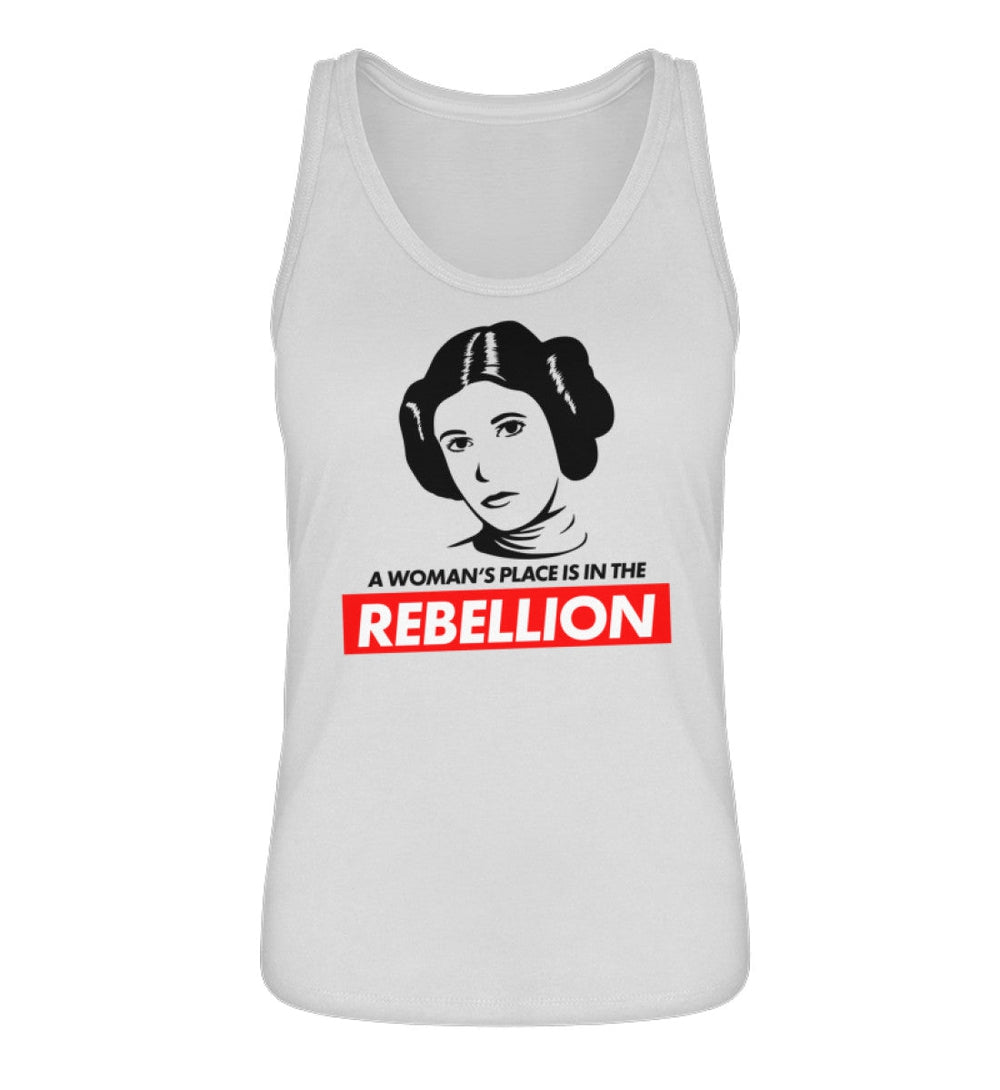 DEMOKR. WIDERSTAND ORGANIC TANK TOP MÄDELS • A WOMANS PLACE IS IN THE REBELLION-HARLEKINSHOP
