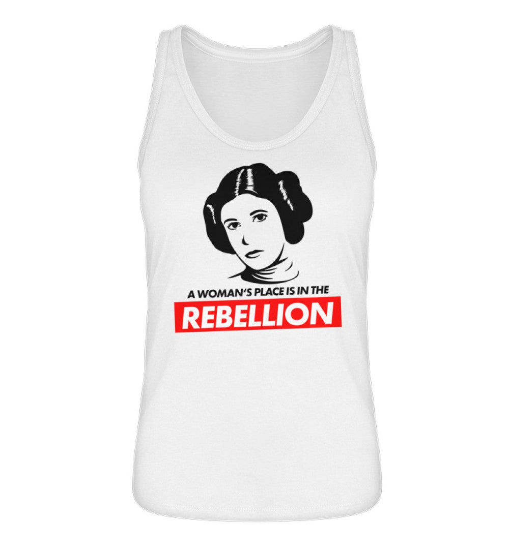 DEMOKR. WIDERSTAND ORGANIC TANK TOP MÄDELS • A WOMANS PLACE IS IN THE REBELLION-HARLEKINSHOP
