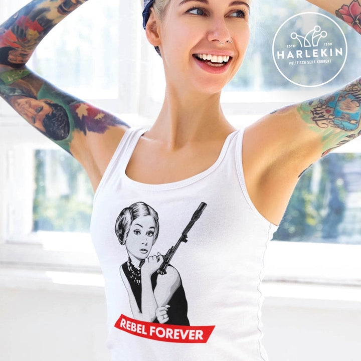DEMOKR. WIDERSTAND ORGANIC TANK TOP MÄDELS • AUDREY / REBEL FOREVER-HARLEKINSHOP