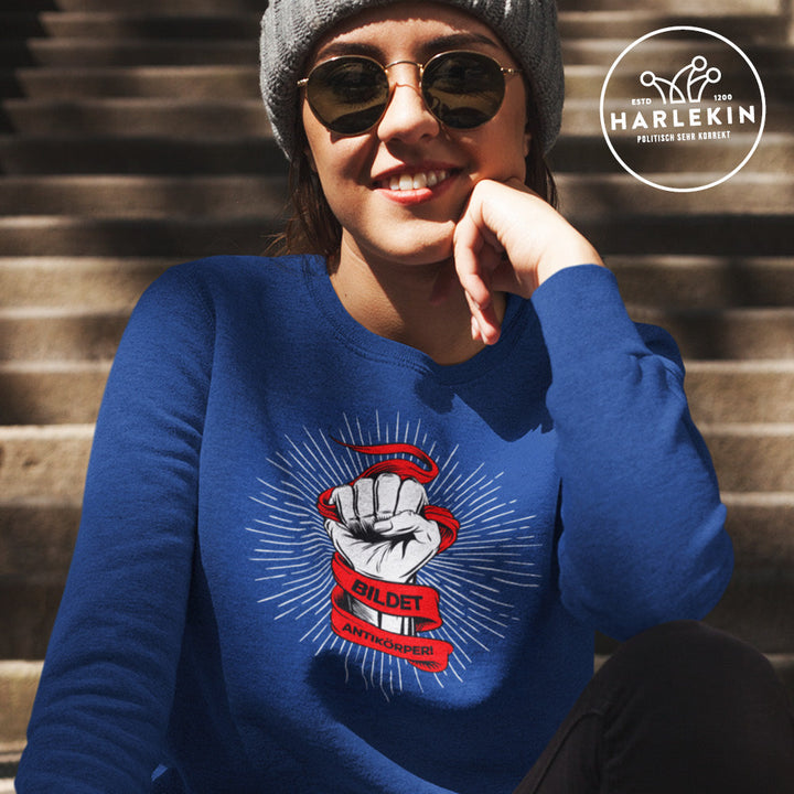 DEMOKR. WIDERSTAND SWEATER MÄDELS • BILDET ANTIKÖRPER! - DUNKEL-HARLEKINSHOP