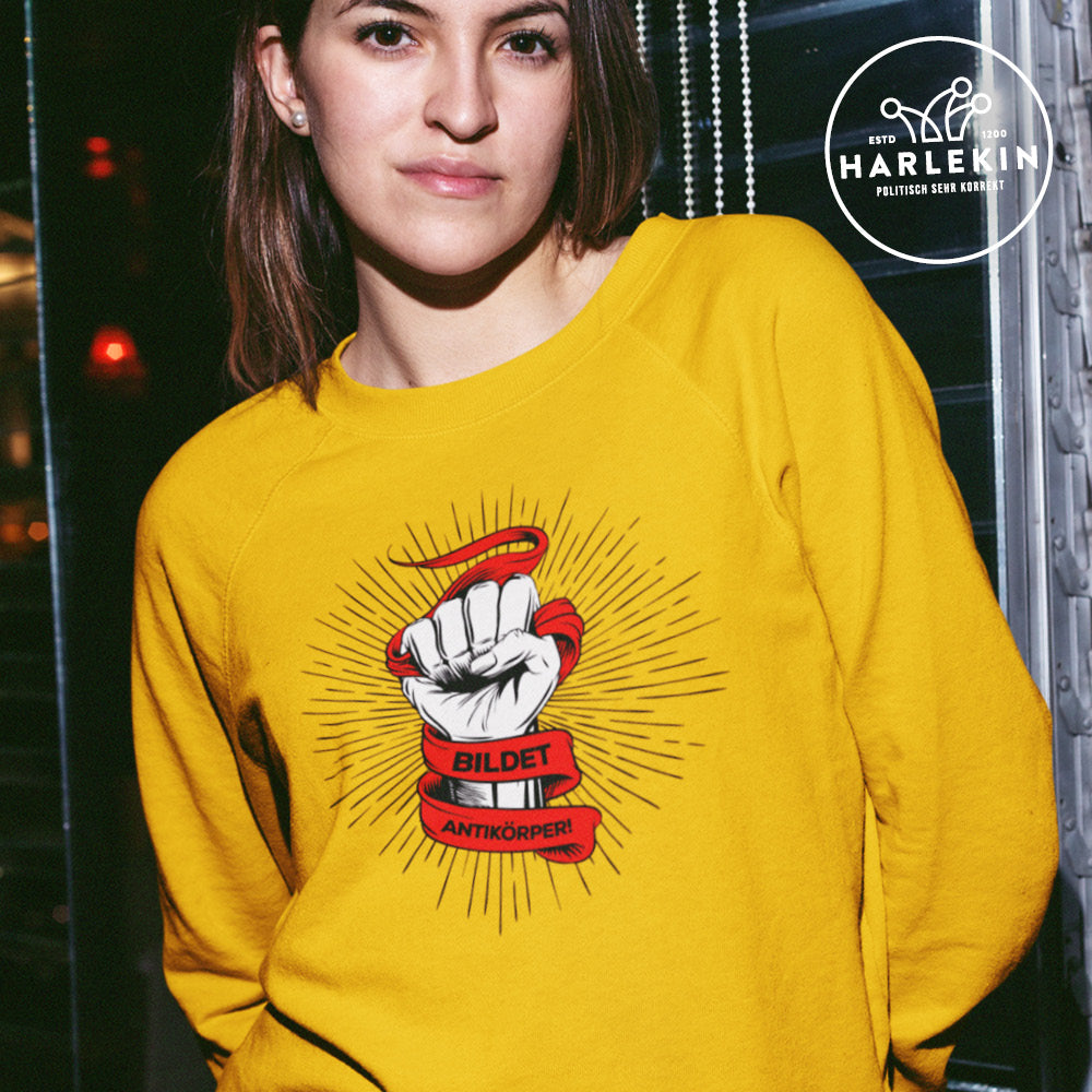 DEMOKR. WIDERSTAND SWEATER MÄDELS • BILDET ANTIKÖRPER! - HELL-HARLEKINSHOP