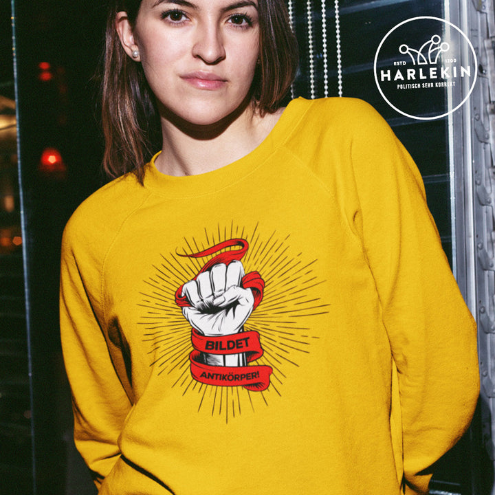 DEMOKR. WIDERSTAND SWEATER MÄDELS • BILDET ANTIKÖRPER! - HELL-HARLEKINSHOP