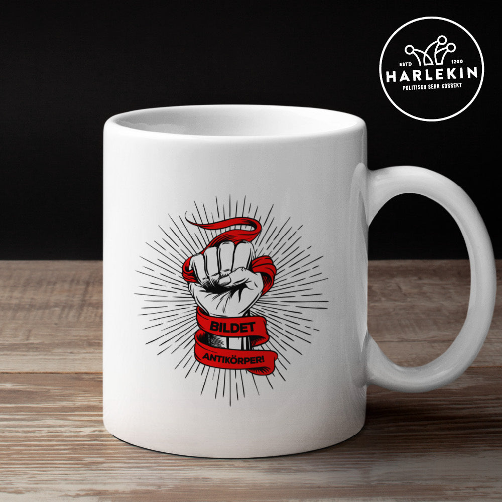 DEMOKR. WIDERSTAND TASSE • BILDET ANTIKÖRPER! - HELL-HARLEKINSHOP