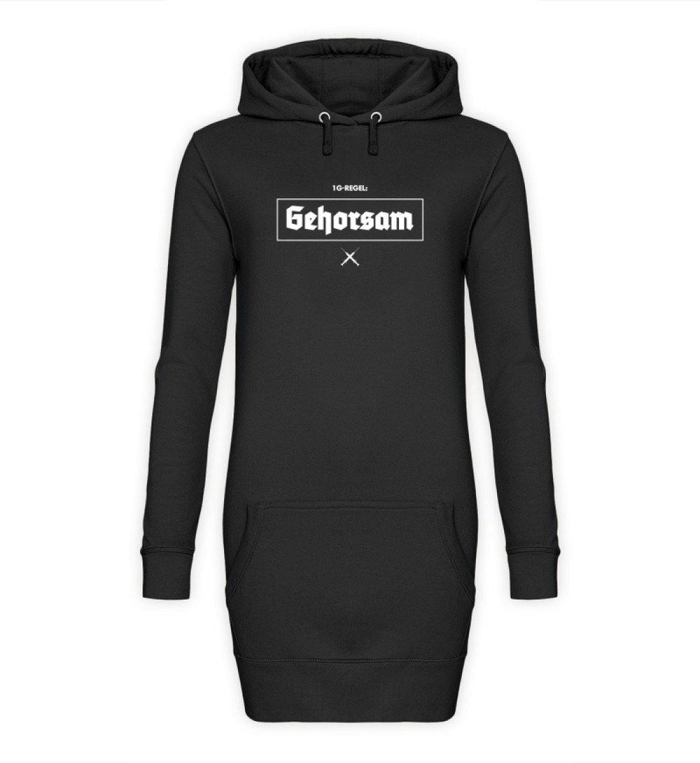 DEZENTE REBELLEN HOODIEKLEID MÄDELS • 1G-REGEL: GEHORSAM!-HARLEKINSHOP
