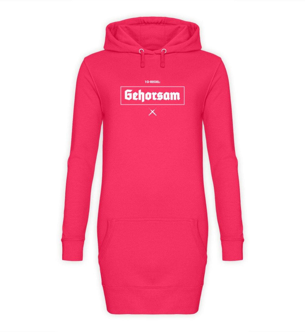 DEZENTE REBELLEN HOODIEKLEID MÄDELS • 1G-REGEL: GEHORSAM!-HARLEKINSHOP