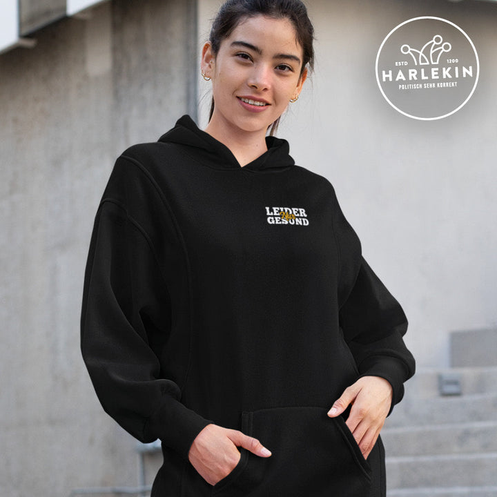 DEZENTE REBELLEN HOODIEKLEID MÄDELS • LEIDER NUR GESUND-HARLEKINSHOP