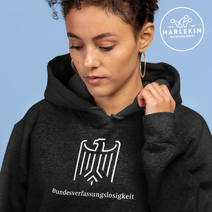 DEZENTE REBELLEN ORGANIC HOODIE MÄDELS • BUNDESVERFASSUNGSLOSIGKEIT-HARLEKINSHOP