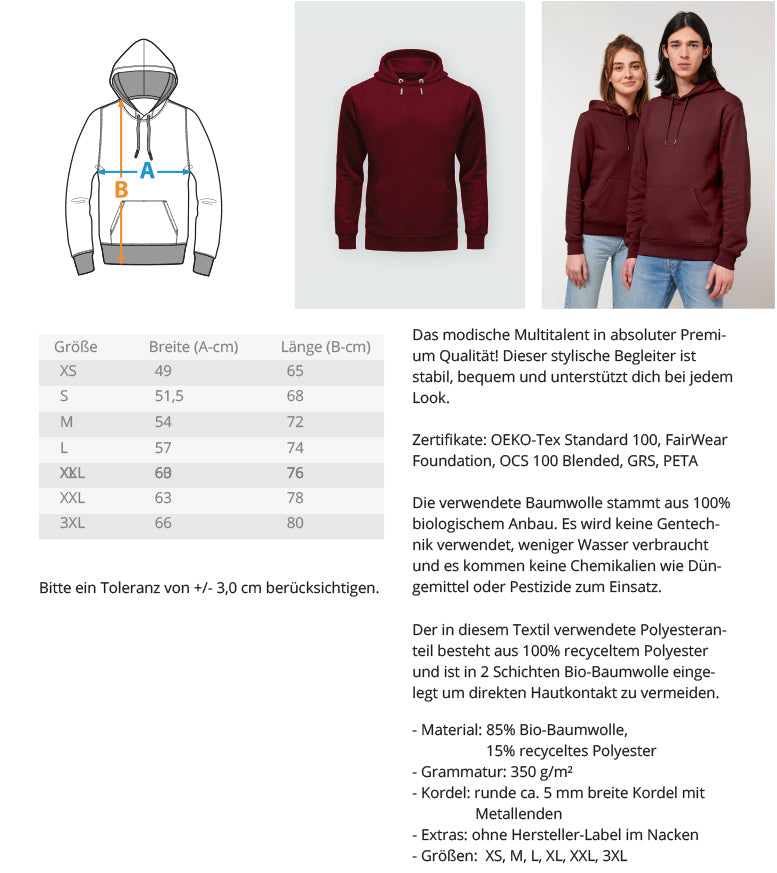 DEZENTE REBELLEN ORGANIC HOODIE MÄDELS • DELTA OMICRON-HARLEKINSHOP
