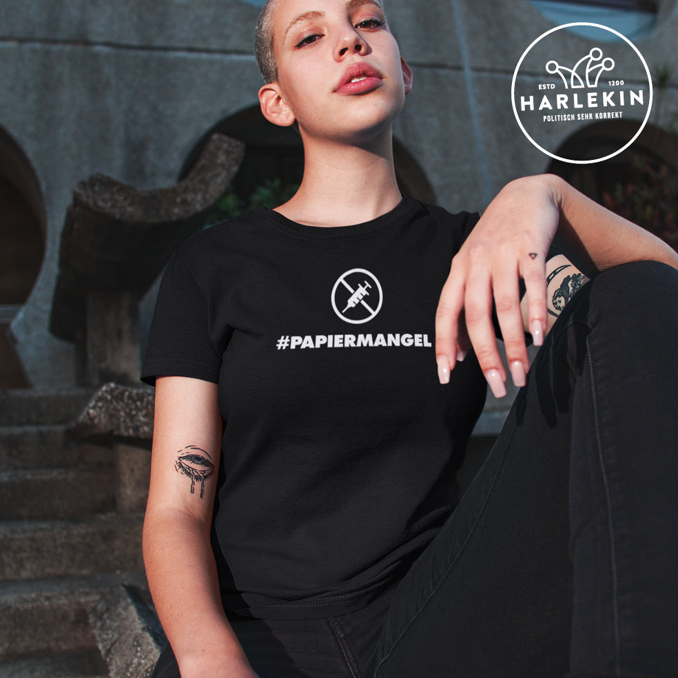 DEZENTE REBELLEN ORGANIC SHIRT MÄDELS • PAPIERMANGEL - DUNKEL-HARLEKINSHOP