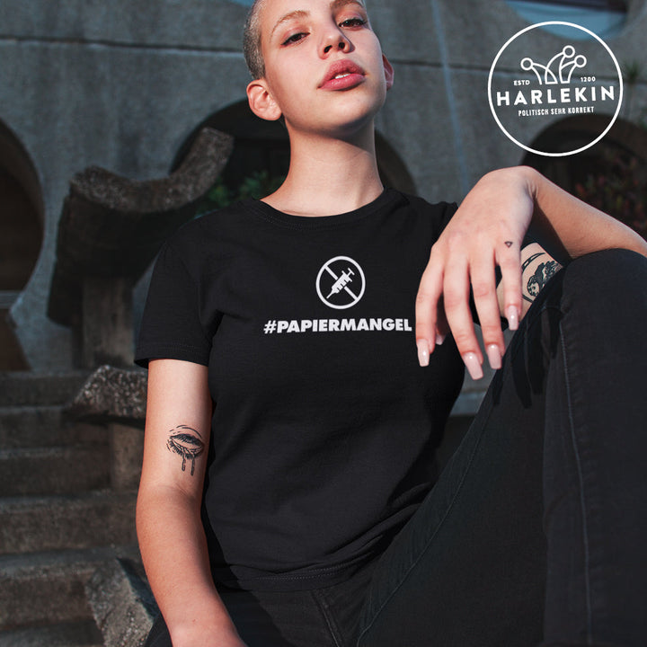 DEZENTE REBELLEN ORGANIC SHIRT MÄDELS • PAPIERMANGEL - DUNKEL-HARLEKINSHOP