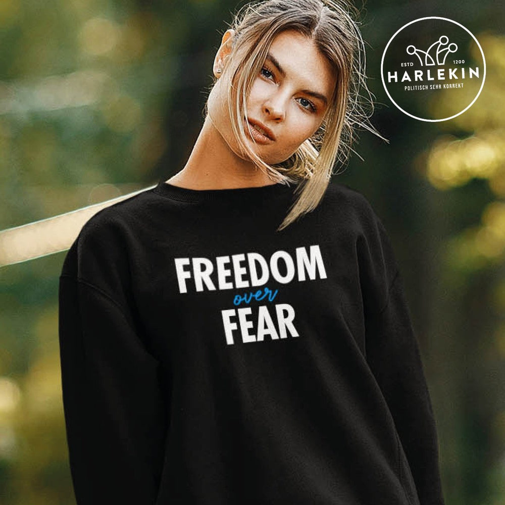 DEZENTE REBELLEN ORGANIC SWEATER MÄDELS • FREEDOM OVER FEAR-HARLEKINSHOP