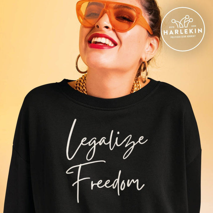 DEZENTE REBELLEN ORGANIC SWEATER MÄDELS • LEGALIZE FREEDOM-HARLEKINSHOP