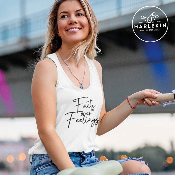 DEZENTE REBELLEN ORGANIC TANK TOP MÄDELS • FACTS OVER FEELINGS-HARLEKINSHOP