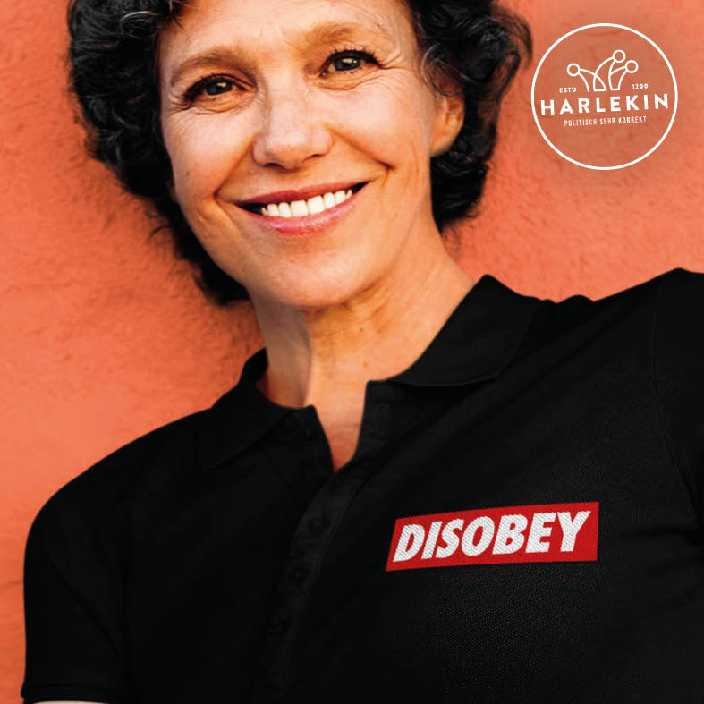DEZENTE REBELLEN POLOSHIRT MÄDELS / EDLER STICK • DISOBEY-HARLEKINSHOP