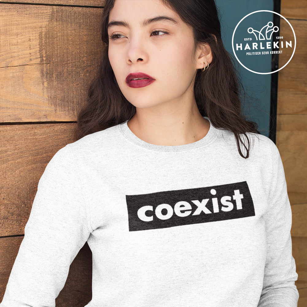 DEZENTE REBELLEN SWEATER MÄDELS • COEXIST - HELL-HARLEKINSHOP