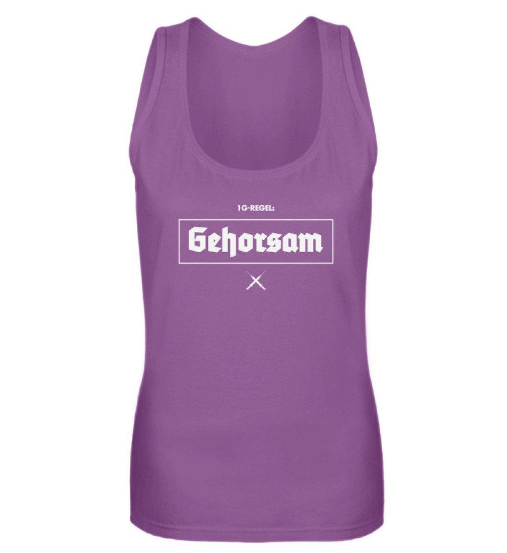 DEZENTE REBELLEN TANK TOP MÄDELS • 1G-REGEL: GEHORSAM!-HARLEKINSHOP
