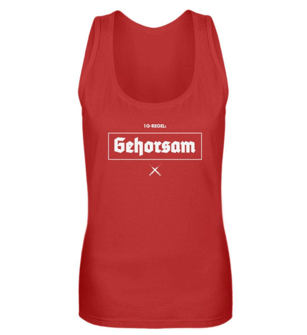 DEZENTE REBELLEN TANK TOP MÄDELS • 1G-REGEL: GEHORSAM!-HARLEKINSHOP