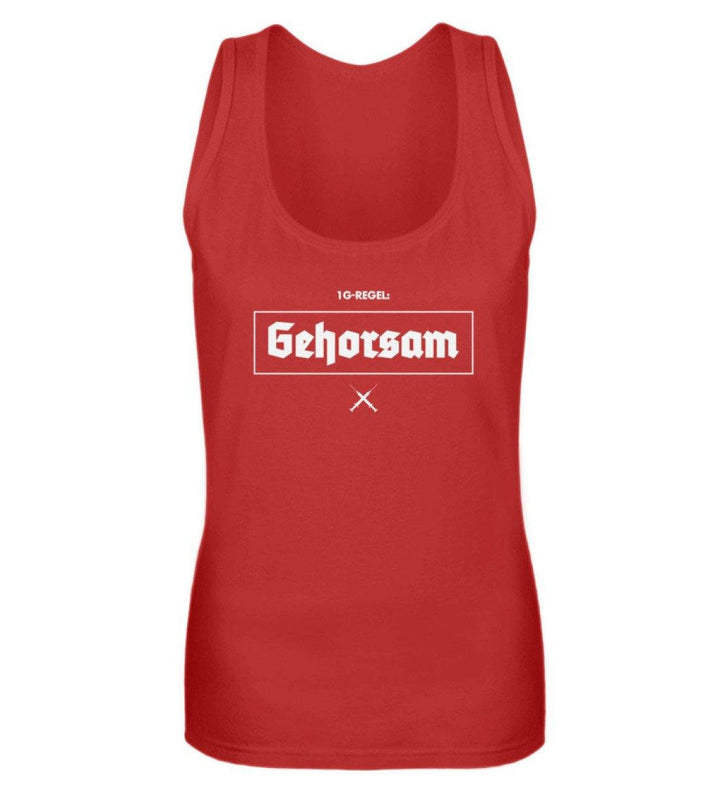 DEZENTE REBELLEN TANK TOP MÄDELS • 1G-REGEL: GEHORSAM!-HARLEKINSHOP