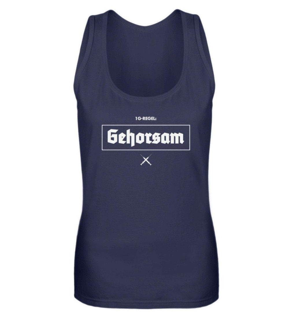 DEZENTE REBELLEN TANK TOP MÄDELS • 1G-REGEL: GEHORSAM!-HARLEKINSHOP