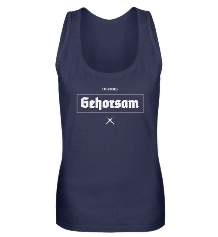 DEZENTE REBELLEN TANK TOP MÄDELS • 1G-REGEL: GEHORSAM!-HARLEKINSHOP