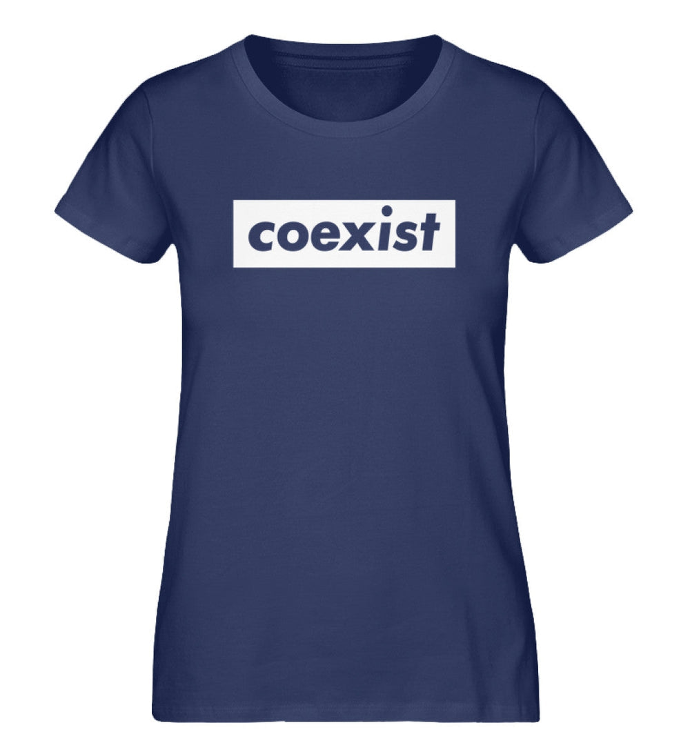 DEZENTE REBRELLEN ORGANIC SHIRT MÄDELS • COEXIST - DUNKEL-HARLEKINSHOP
