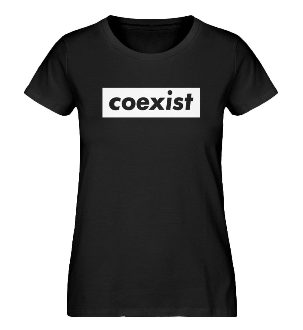 DEZENTE REBRELLEN ORGANIC SHIRT MÄDELS • COEXIST - DUNKEL-HARLEKINSHOP