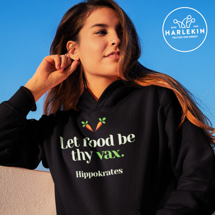 DIE MÖHRE: GRÜNZEUG HOODIE MÄDELS • FOOD & VAX / HIPPOKRATES - DUNKEL-HARLEKINSHOP