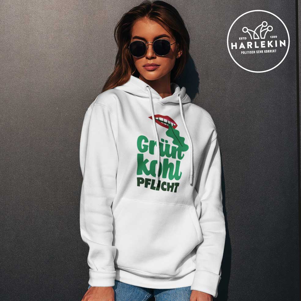 DIE MÖHRE: GRÜNZEUG HOODIE MÄDELS • GRÜNKOHL-PFLICHT-HARLEKINSHOP