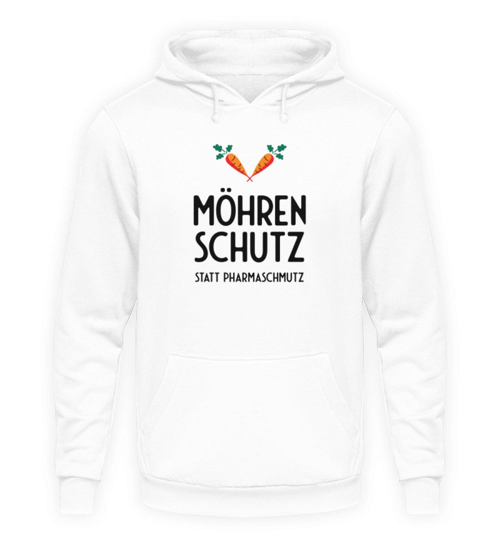 DIE MÖHRE: GRÜNZEUG HOODIE MÄDELS • MÖHRENSCHUTZ STATT PHARMASCHMUTZ - HELL-HARLEKINSHOP