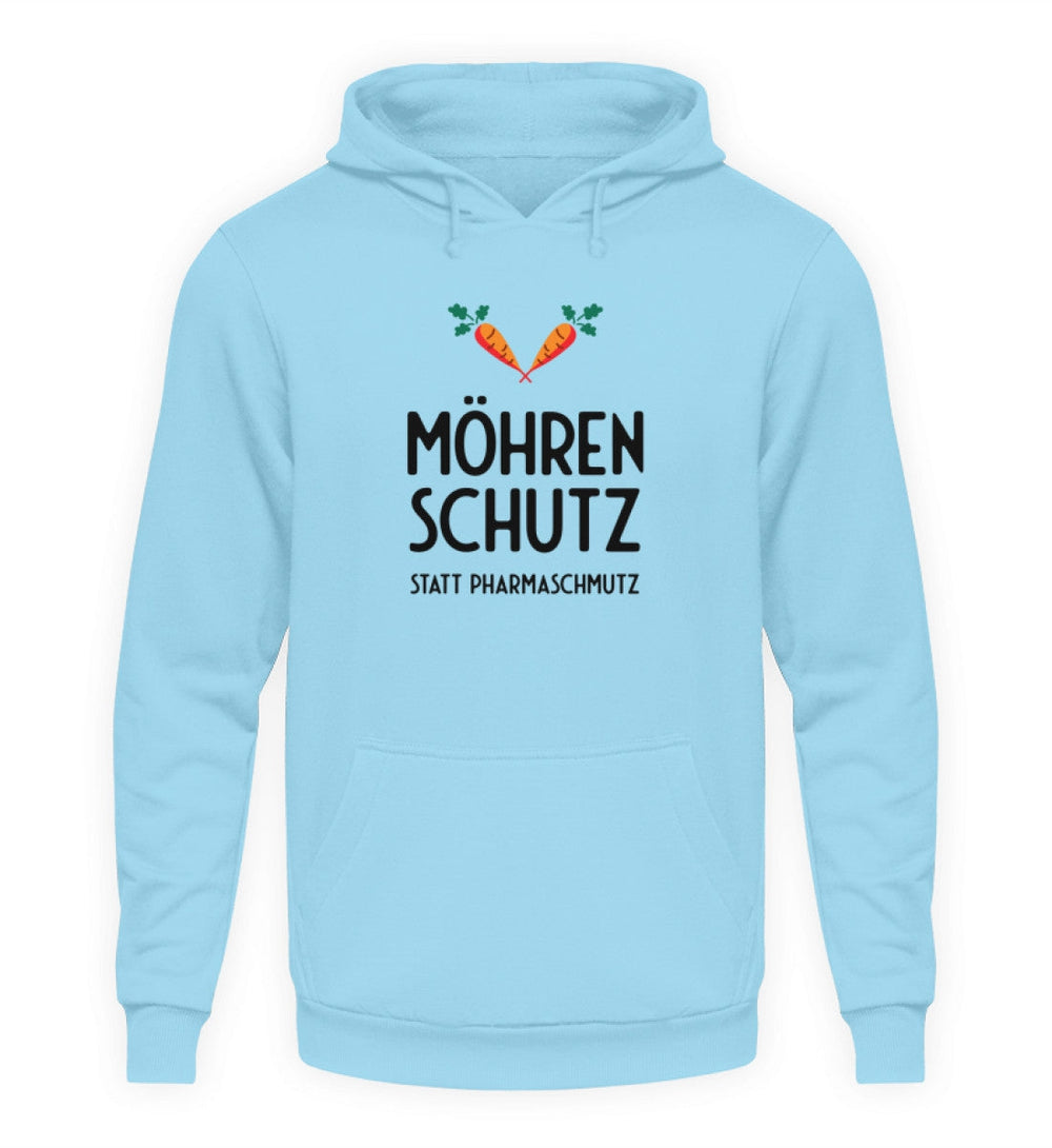 DIE MÖHRE: GRÜNZEUG HOODIE MÄDELS • MÖHRENSCHUTZ STATT PHARMASCHMUTZ - HELL-HARLEKINSHOP