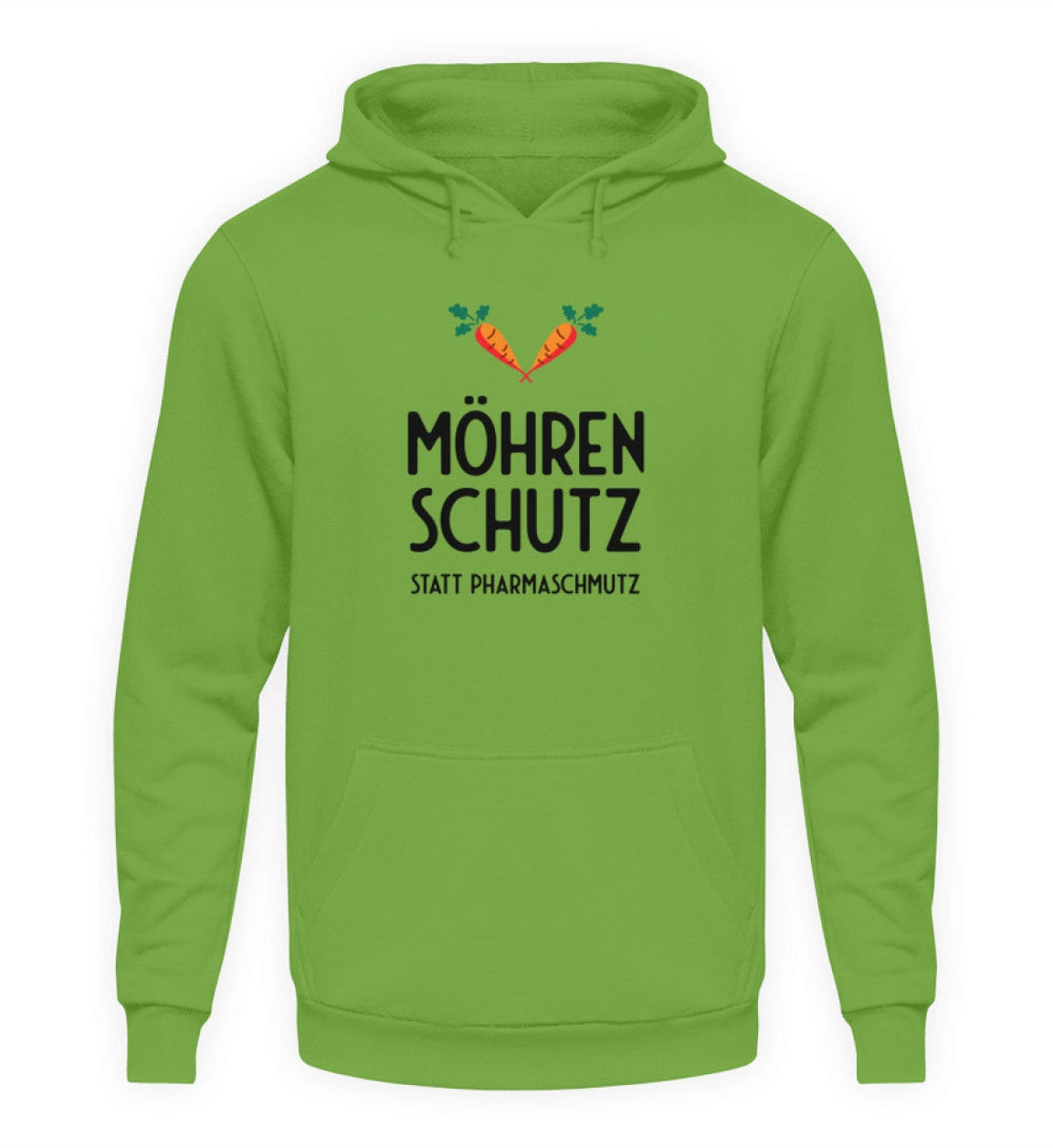DIE MÖHRE: GRÜNZEUG HOODIE MÄDELS • MÖHRENSCHUTZ STATT PHARMASCHMUTZ - HELL-HARLEKINSHOP