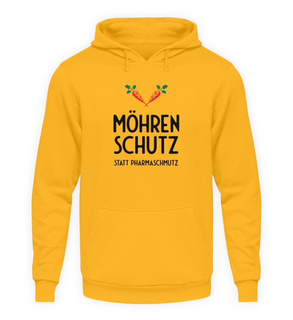 DIE MÖHRE: GRÜNZEUG HOODIE MÄDELS • MÖHRENSCHUTZ STATT PHARMASCHMUTZ - HELL-HARLEKINSHOP
