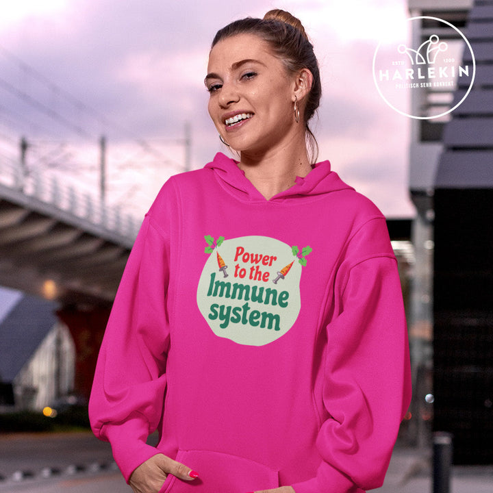 DIE MÖHRE: GRÜNZEUG HOODIEKLEID MÄDELS • POWER TO THE IMMUNE SYSTEM-HARLEKINSHOP