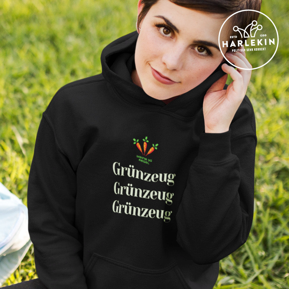 DIE MÖHRE: GRÜNZEUG ORGANIC HOODIE MÄDELS • 3G-REGEL: GRÜNZEUG-HARLEKINSHOP
