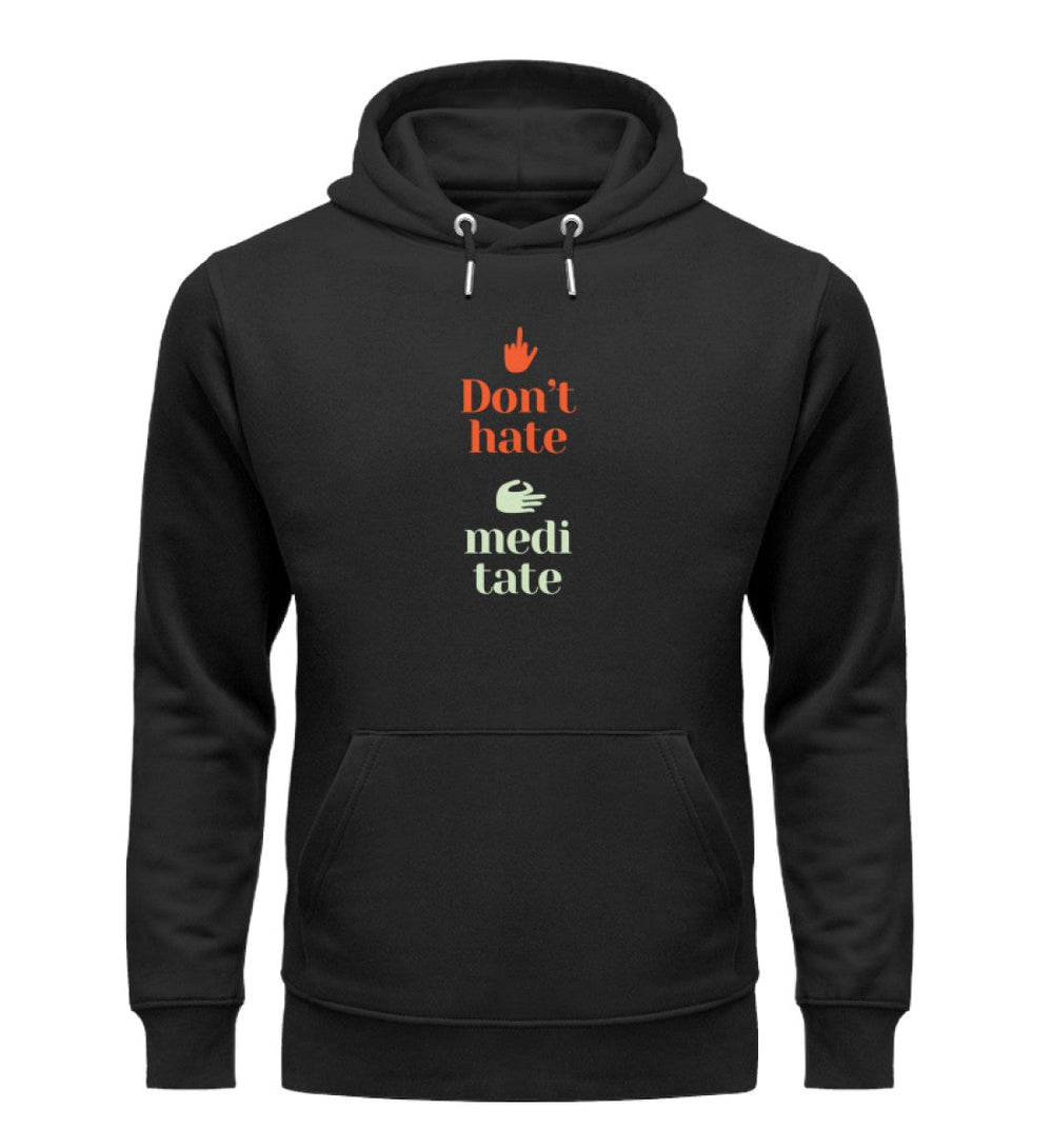 DIE MÖHRE: GRÜNZEUG ORGANIC HOODIE MÄDELS • DON'T HATE MEDITATE-HARLEKINSHOP