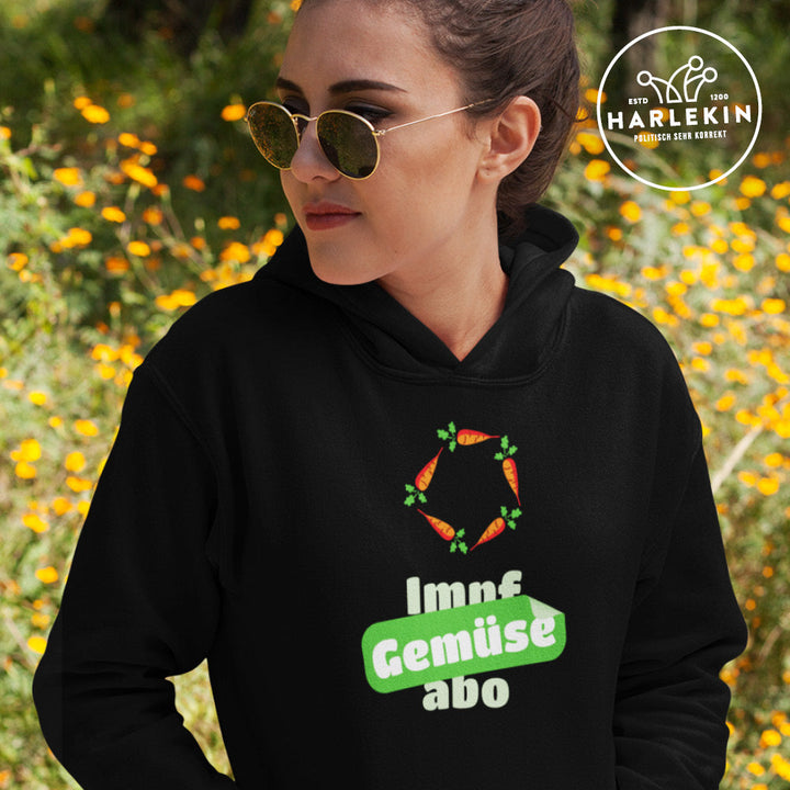 DIE MÖHRE: GRÜNZEUG ORGANIC HOODIE MÄDELS • GEMÜSEABO-HARLEKINSHOP