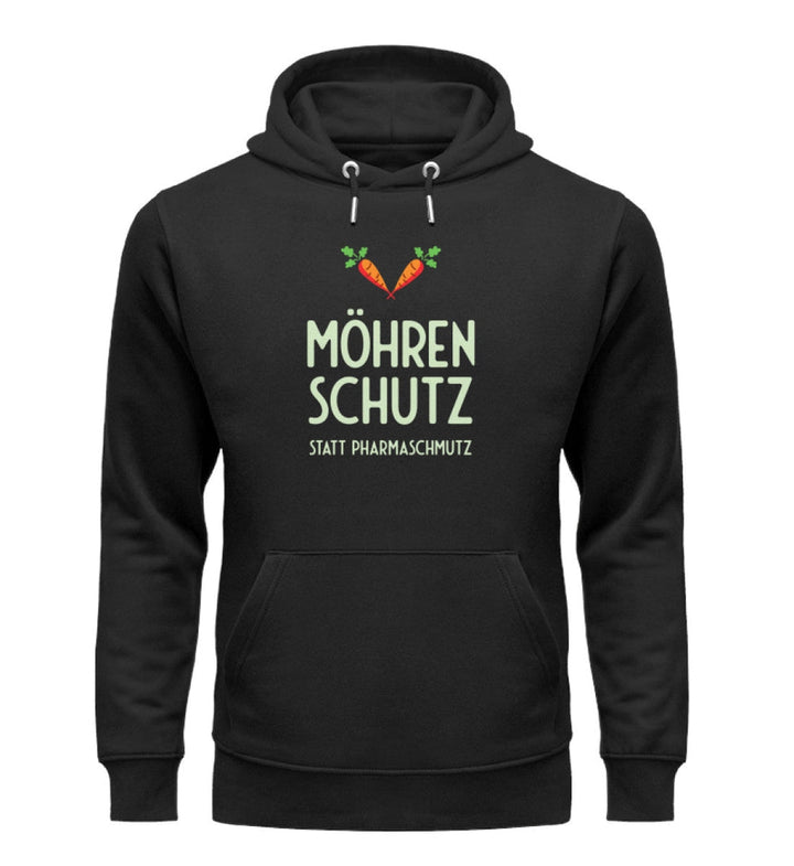 DIE MÖHRE: GRÜNZEUG ORGANIC HOODIE MÄDELS • MÖHRENSCHUTZ STATT PHARMASCHMUTZ - DUNKEL-HARLEKINSHOP