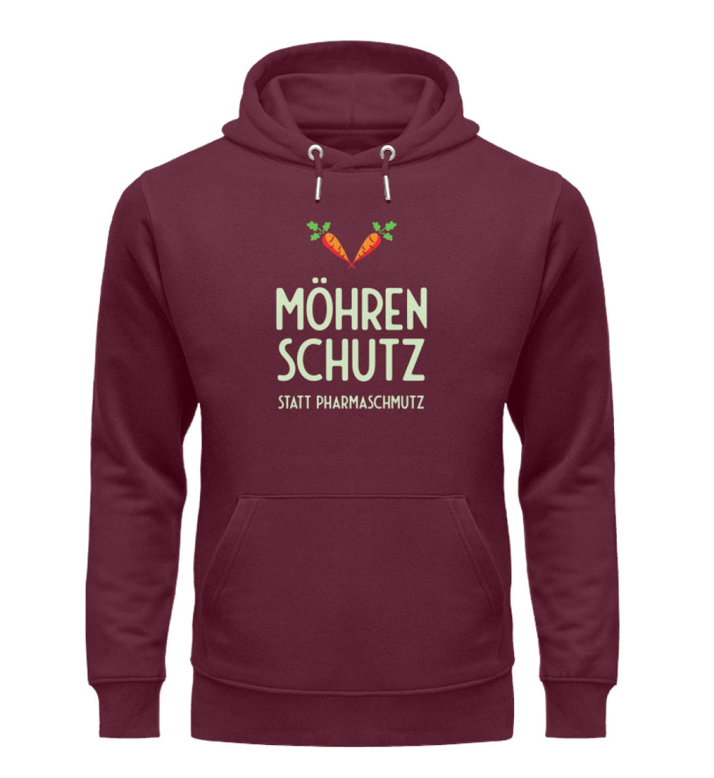 DIE MÖHRE: GRÜNZEUG ORGANIC HOODIE MÄDELS • MÖHRENSCHUTZ STATT PHARMASCHMUTZ - DUNKEL-HARLEKINSHOP