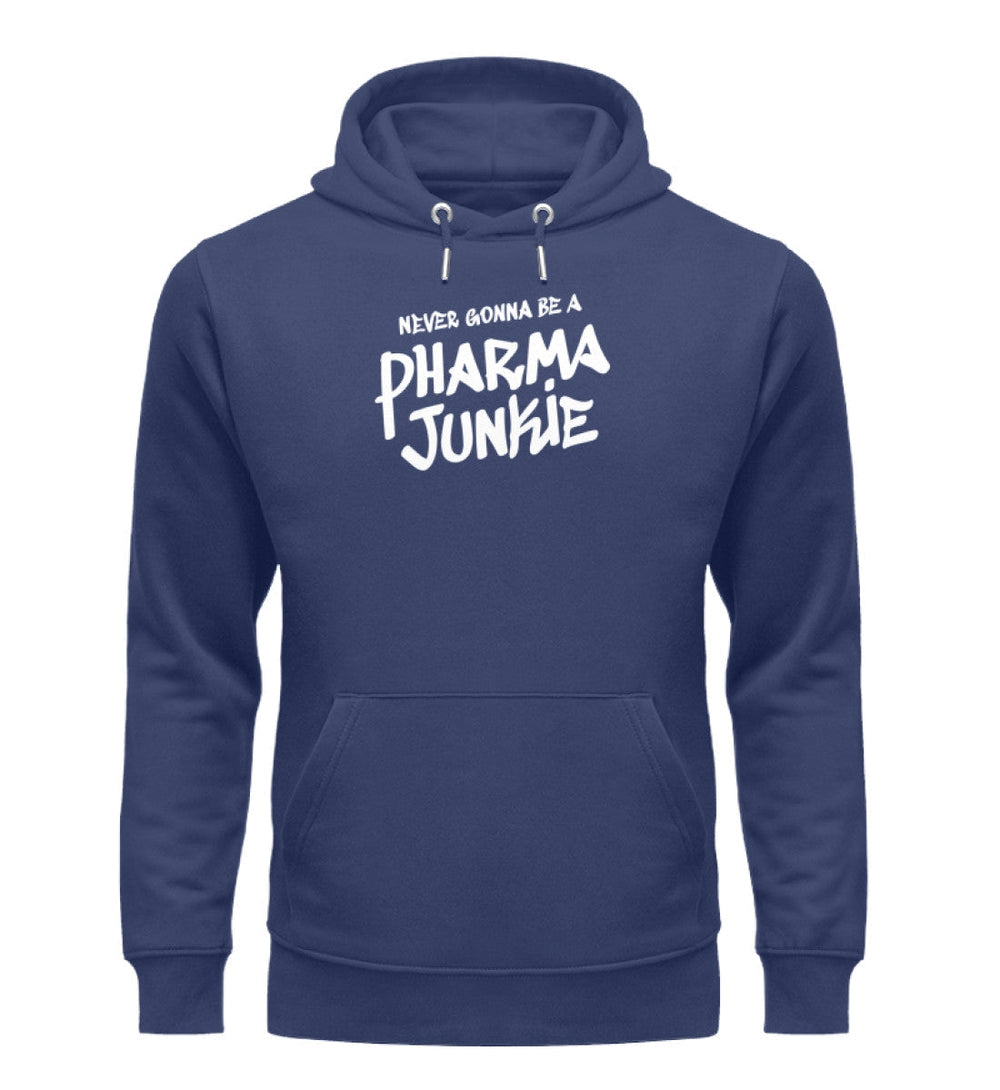 DIE MÖHRE: GRÜNZEUG ORGANIC HOODIE MÄDELS • NEVER GONNA BE A PHARMA JUNKIE - DUNKEL-HARLEKINSHOP