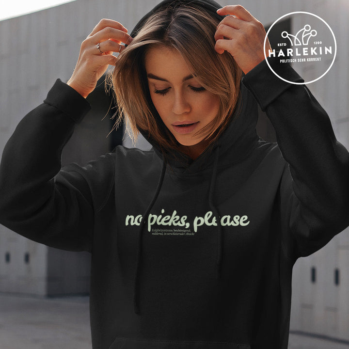 DIE MÖHRE: GRÜNZEUG ORGANIC HOODIE MÄDELS • NO PIEKS PLEACE-HARLEKINSHOP